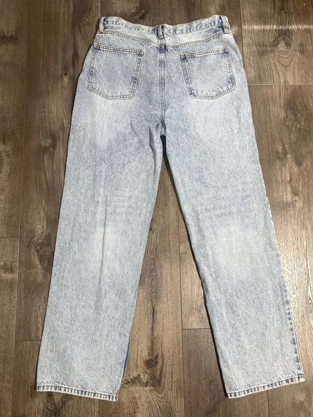 Fashion Nova Light Blue High-Rise Straight Leg Jeans